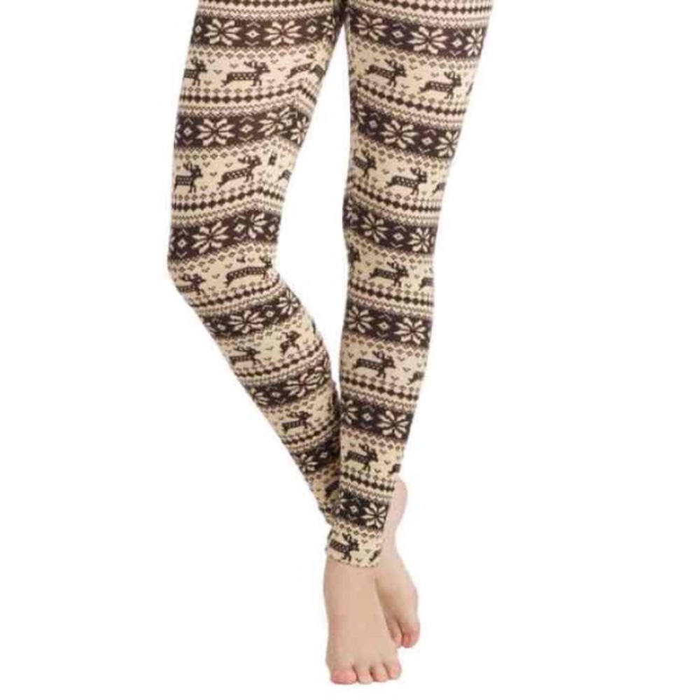 ModCloth Deer Me Out Winter Leggings M/L
