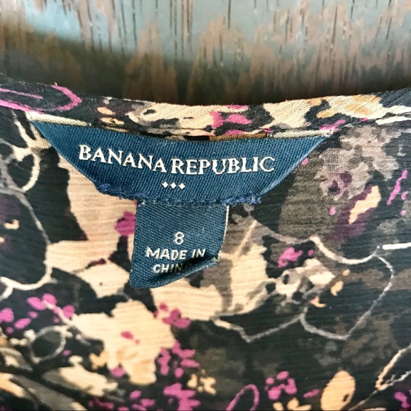 EUC BANANA REPUBLIC LINED FLORAL DRESS W DS WAIST - Picture 2 of 8