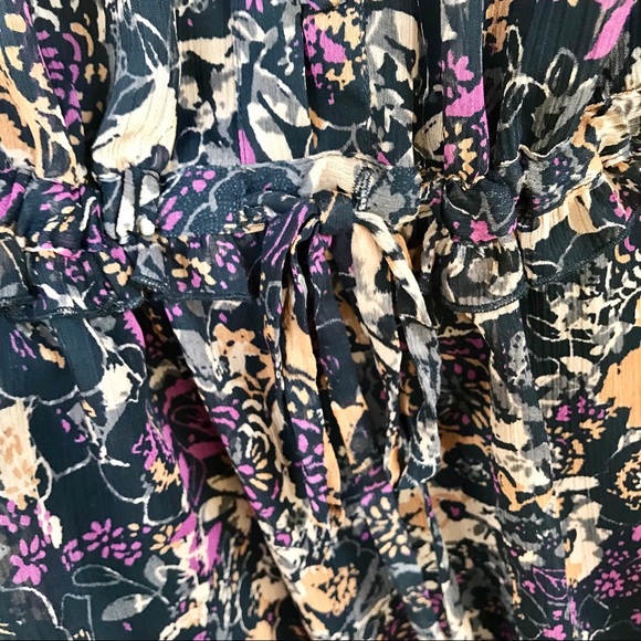 EUC BANANA REPUBLIC LINED FLORAL DRESS W DS WAIST - Picture 4 of 8