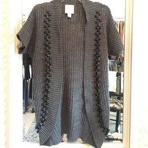 Gray beaded cardigan
