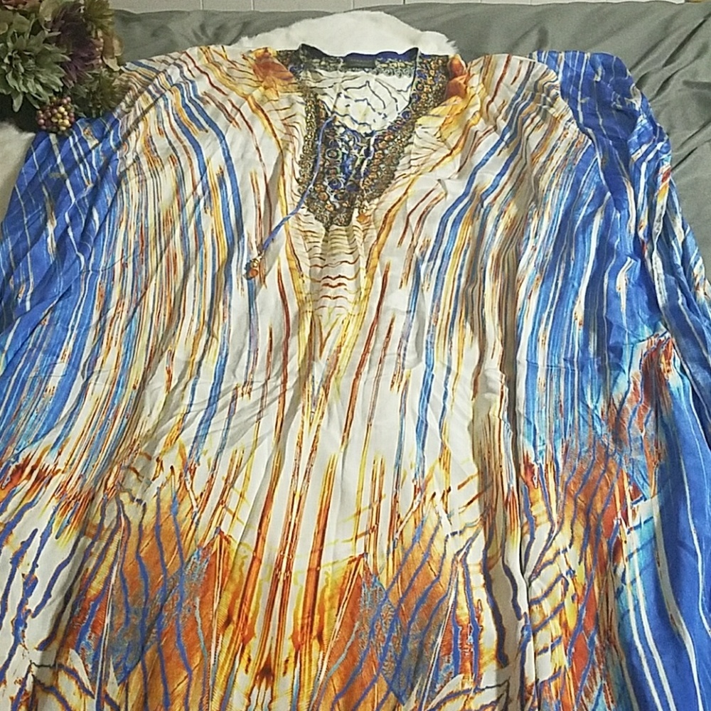Long kaftan dress/Beach cover up