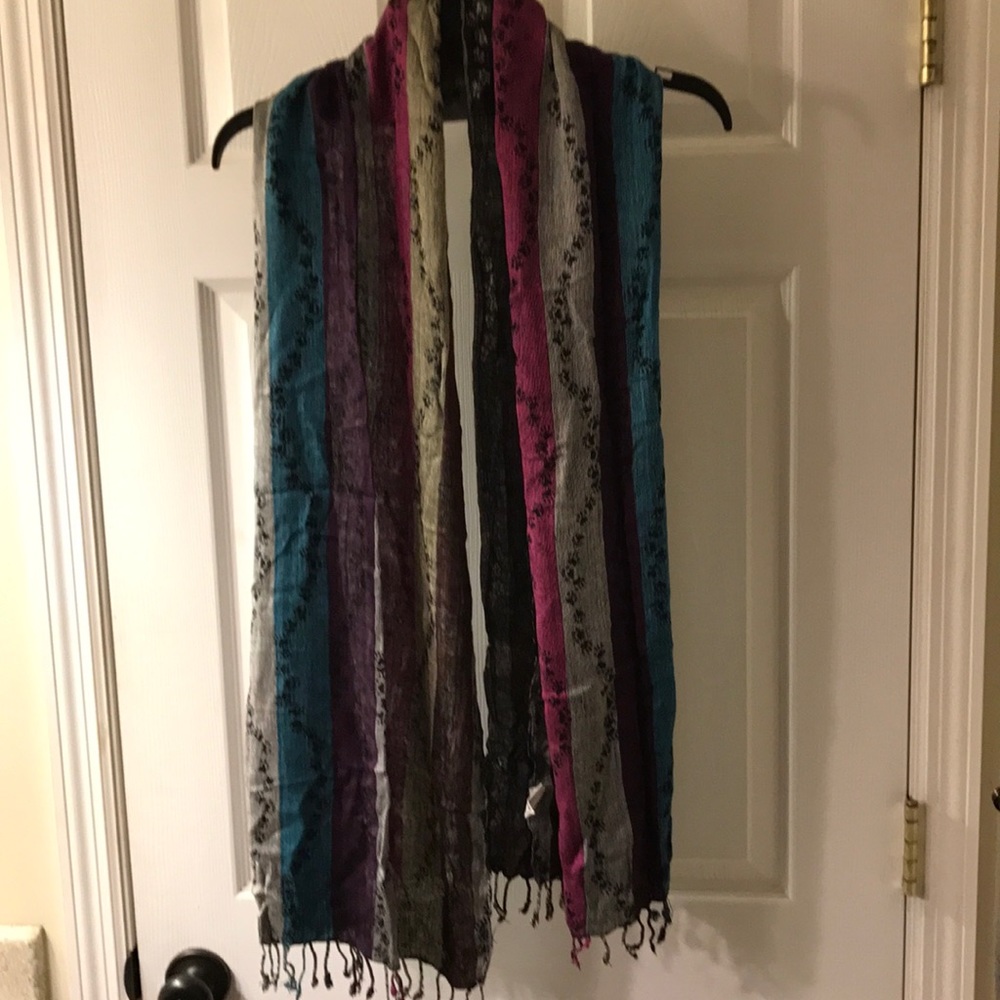 Multi colored paw print scarf