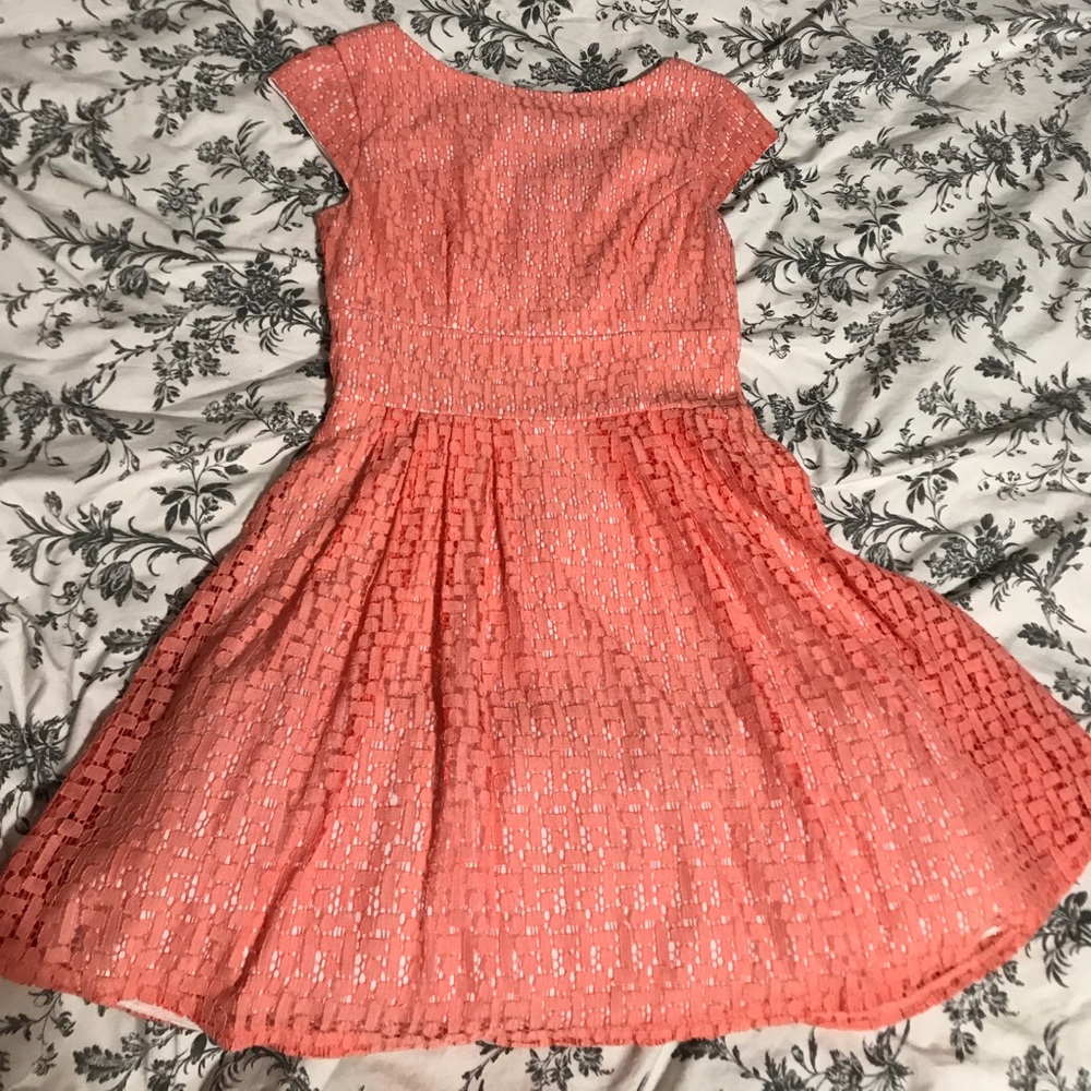 Coral lace dress
