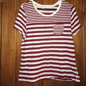 Multi size red and white striped t-shirt
