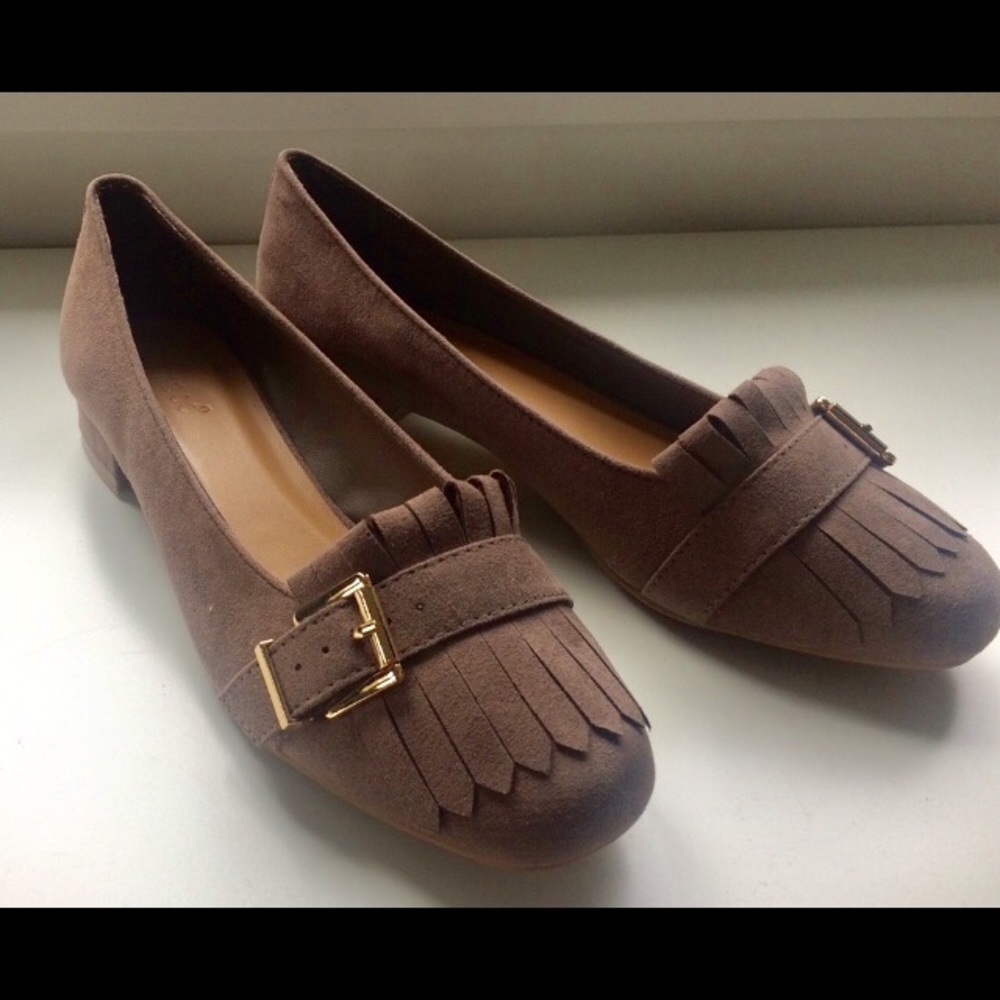 Taupe Faux Suede Loafers: NEW & NEVER WORN