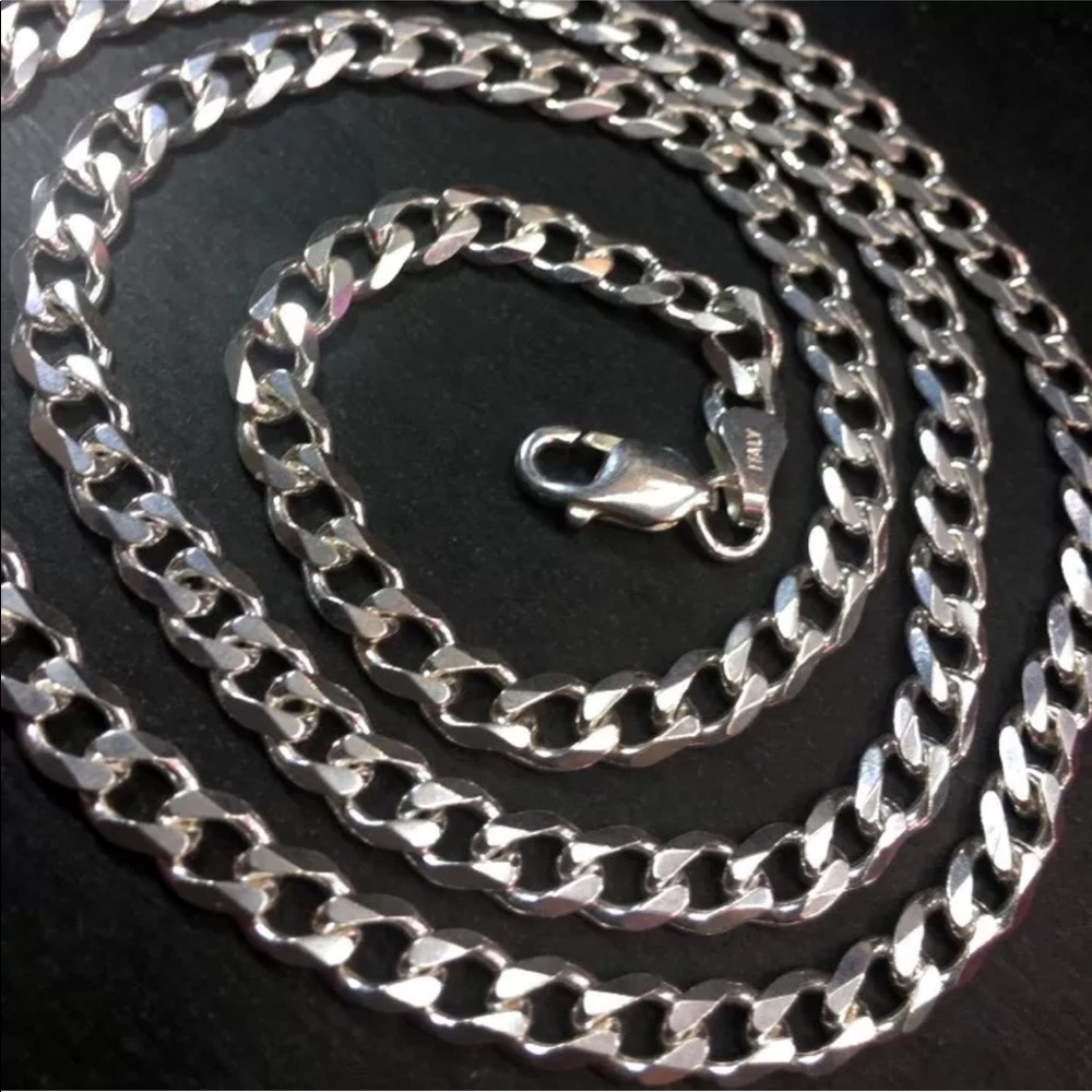 New Antitarnish Solid Silver Italian Necklace - image 2