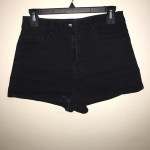 High waisted black shorts