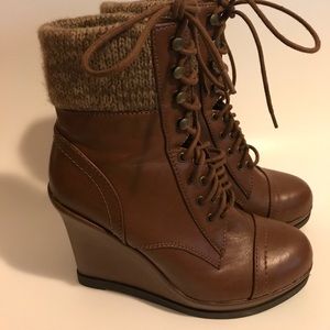 Mossimo for Target "Kalare" Cognac Wedge Booties