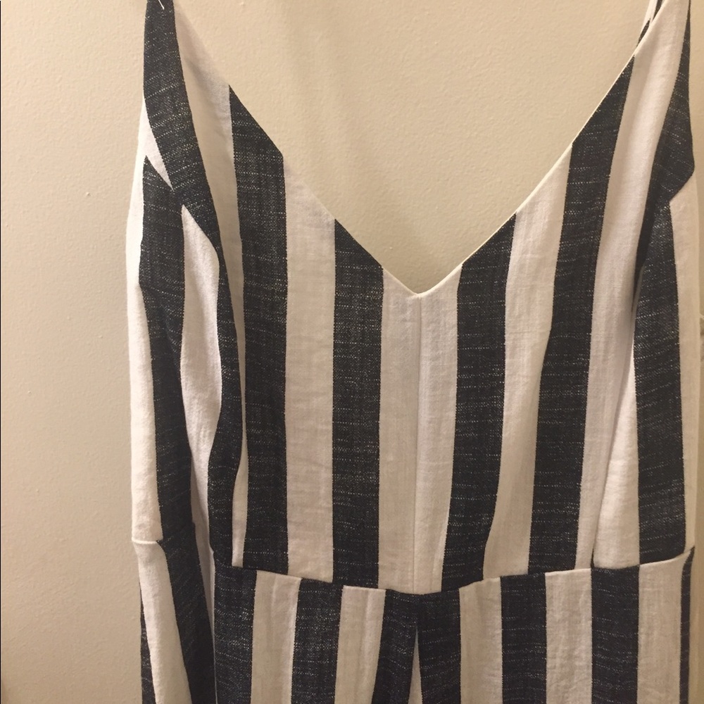 Lulu's Striped Romper with Wide Legs