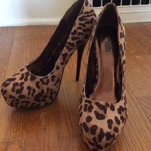 Leopard print multi-color stilettos