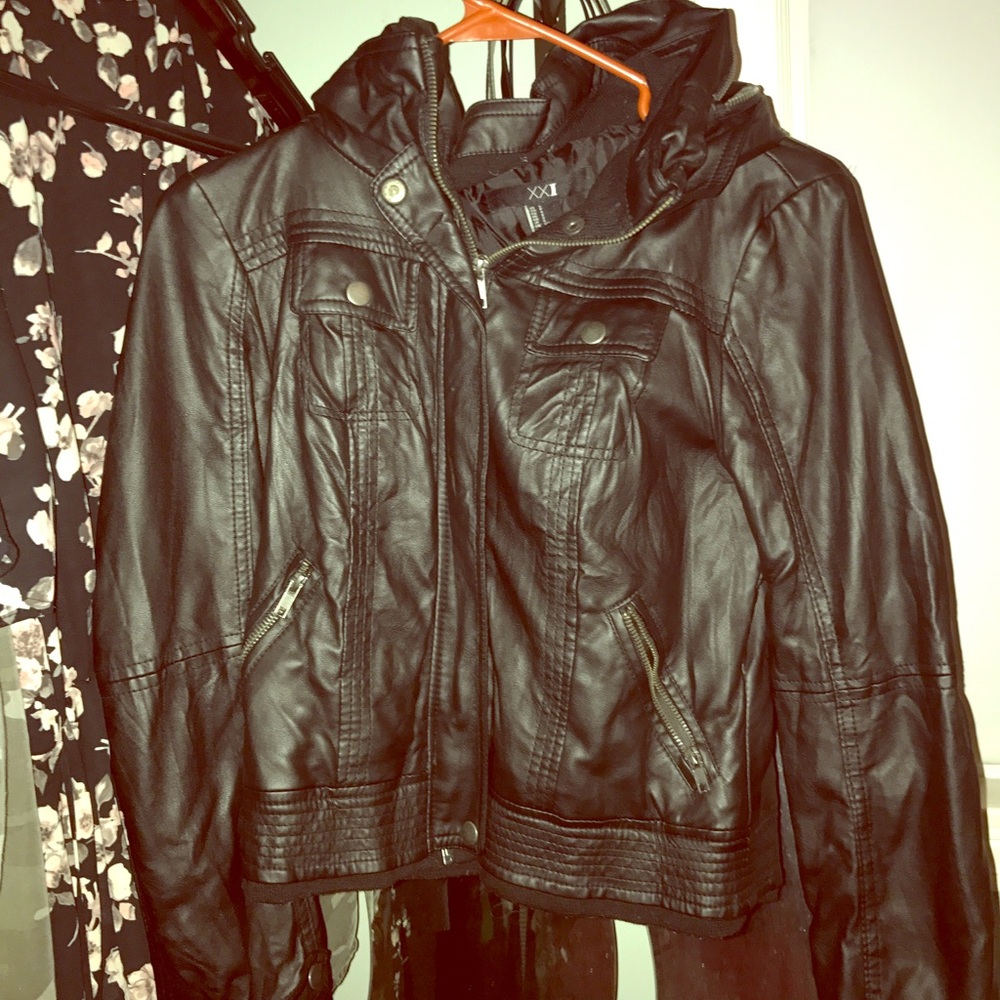 Black leather jacket