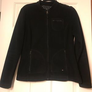 Tommy Hilfiger blk fleece jacket M EUC