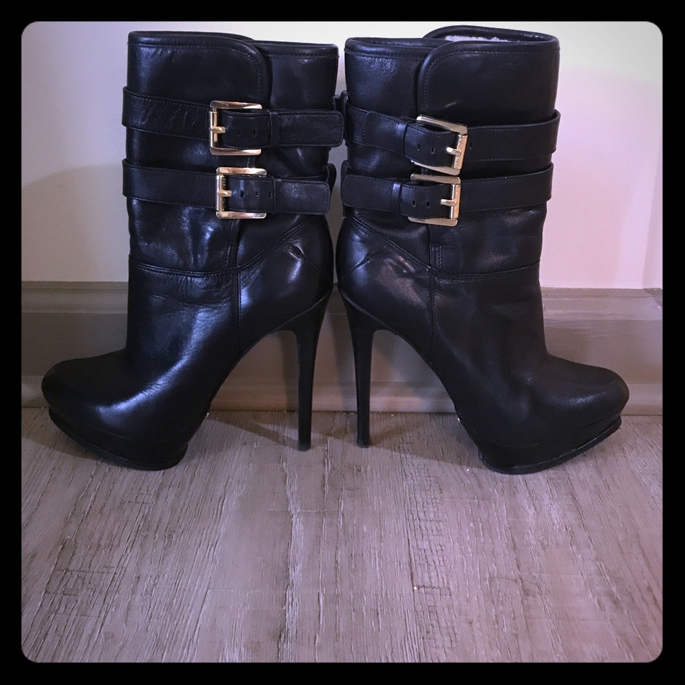 Michael Kors Boots/Booties, black w. gold accents