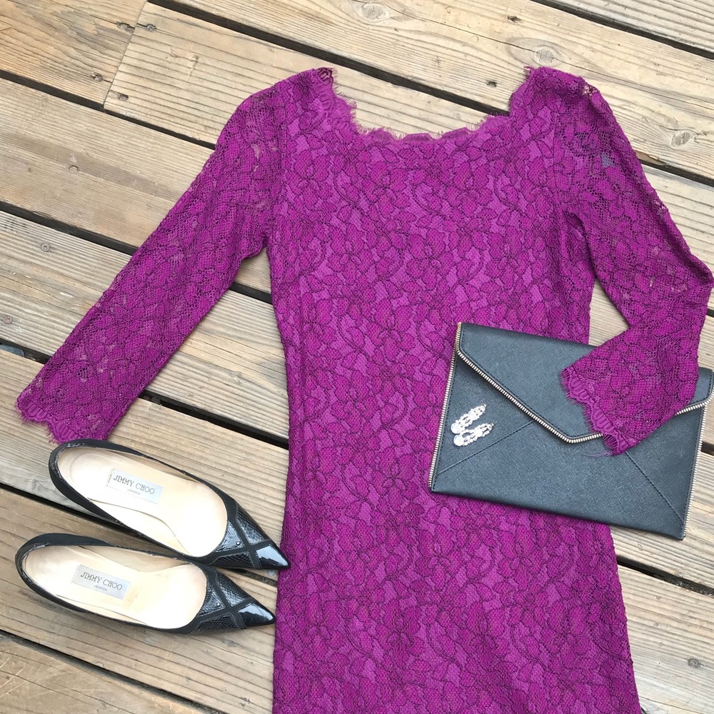 DVF Zarita Plum/Wine Colored Dress in size 2