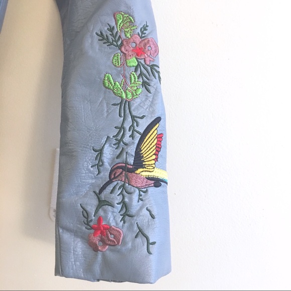 🚫SOLD🚫NWT Vegan leather embroidered jacket - Picture 4 of 5