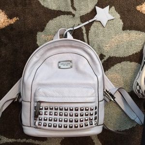 michael kors baby blue studded backpack