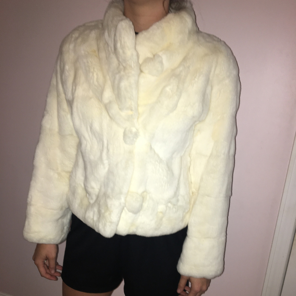 Beautiful, White Rabbit Fur Coat