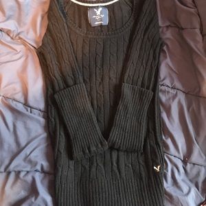 American Eagle Black Long-sleeve Sweater
