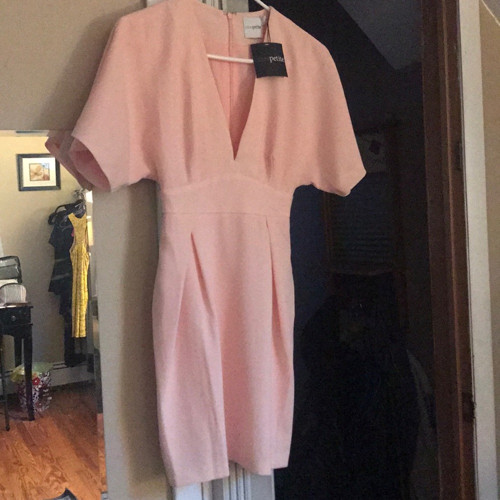 Asos light pink v-neck dress