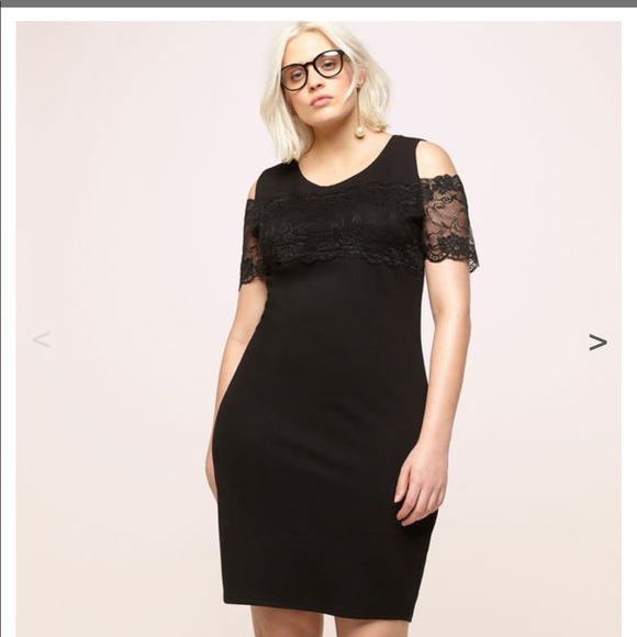 Loralette by Avenue Dresses & Skirts - 🌼 Ponte knit cold shoulder lace dress