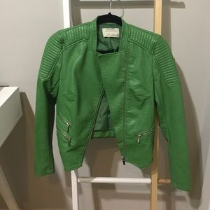 Lime Green Moto Jacket