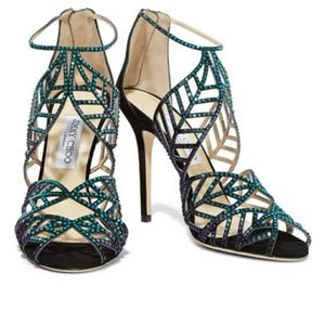 Brand new black suede crystal embellished Kallai p