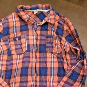 💛SOLD 💛Coral & Blue Mossimo Supply Flannel