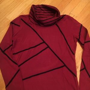 Patterned cowl neck sweater