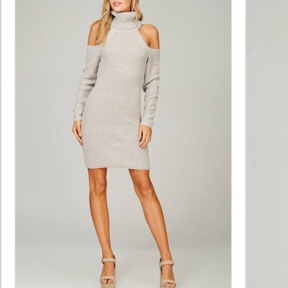 Cold Shoulder Knit Sweater Dress - Picture 5 of 6
