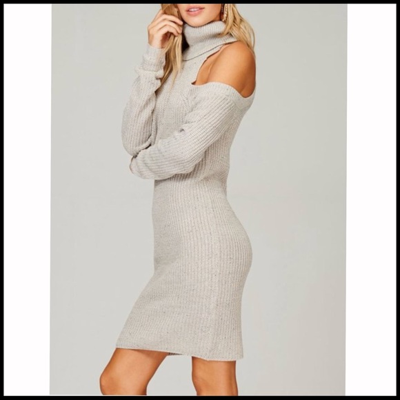 Cold Shoulder Knit Sweater Dress - Picture 6 of 6