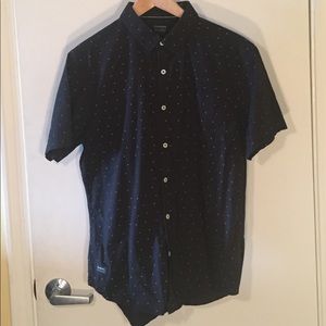Navy blue large button up