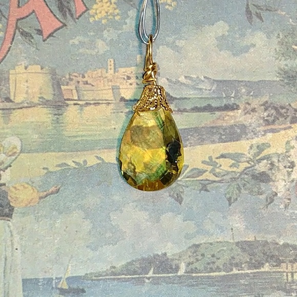 #0164 Lemon Quartz Pendant - Picture 3 of 3