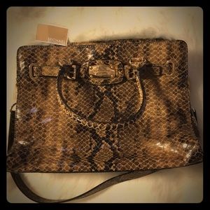 Authentic Michael Kors snakeskin Hamilton bag