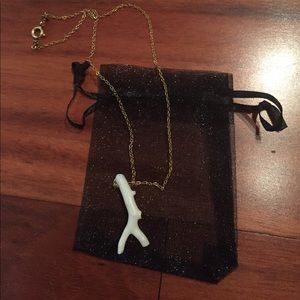 White Enamel Coral Necklace