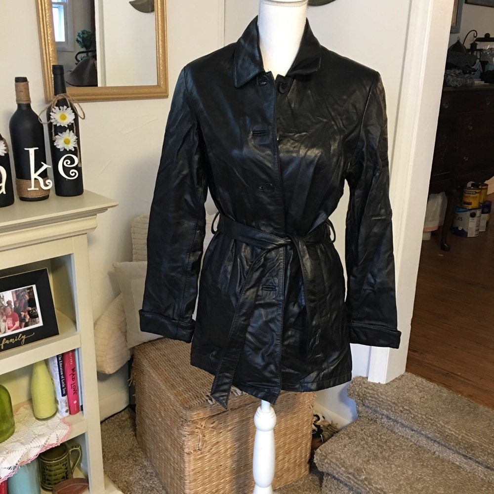 Black leather jacket
