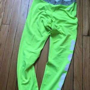 Neon yellow Nike pro hyper warm pants