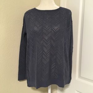 LOFT lightweight chevron blue sweater