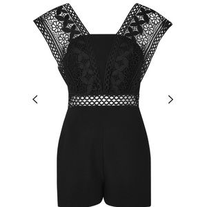 TopShop PETITE Lace Strap Playsuit NWT