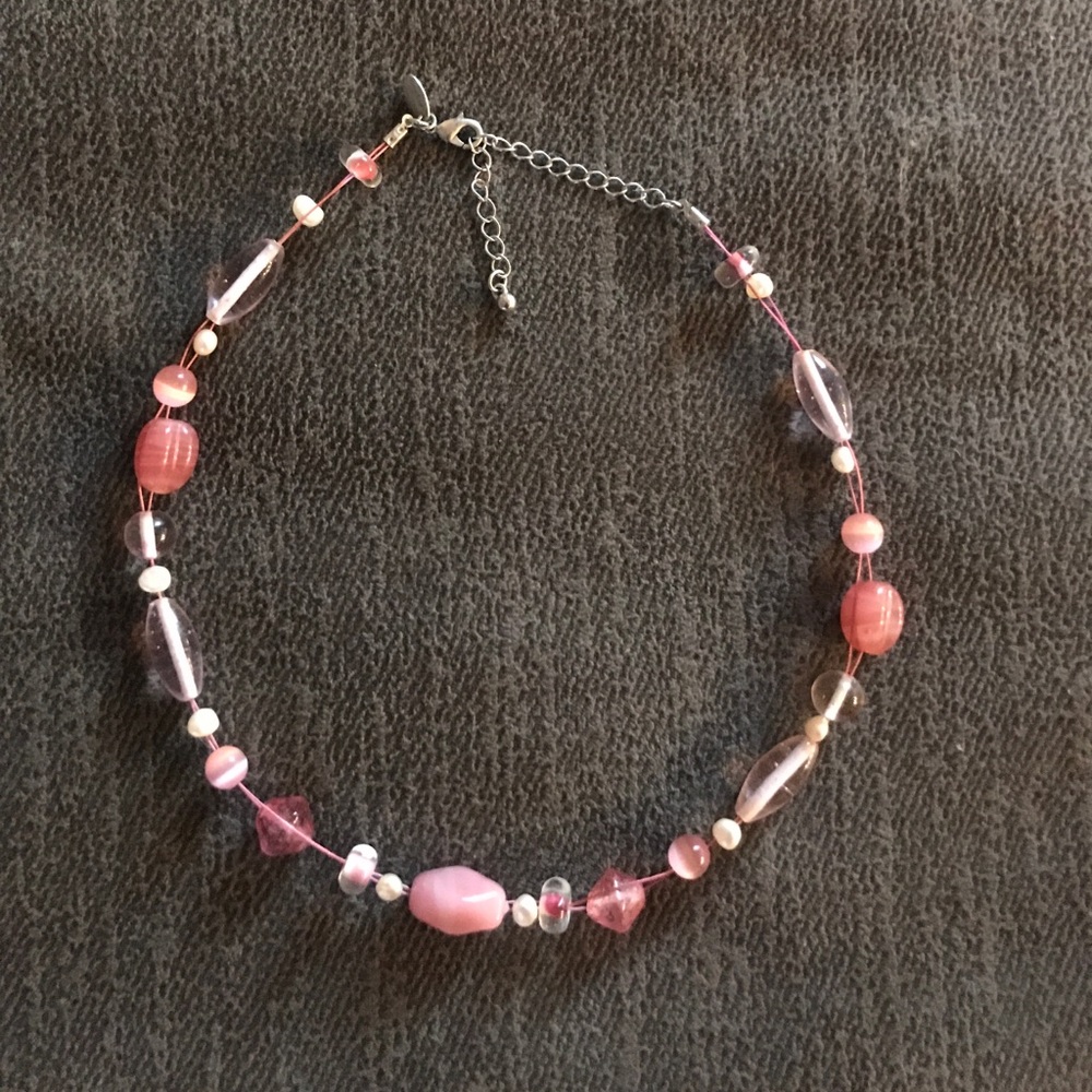 Lia Sophia Pink Crystal Beaded Necklace