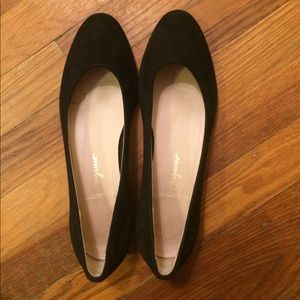 Black Ferragamo suede flats