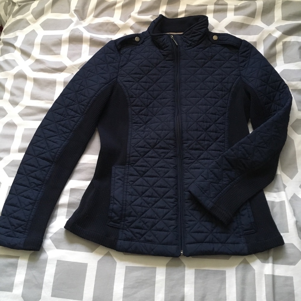 Navy blue quilted jacket