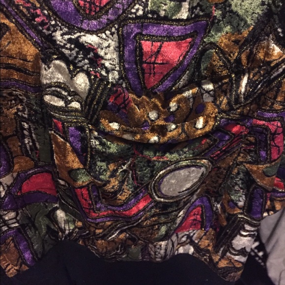 Vintage velvet patterned cardigan. - Picture 4 of 6