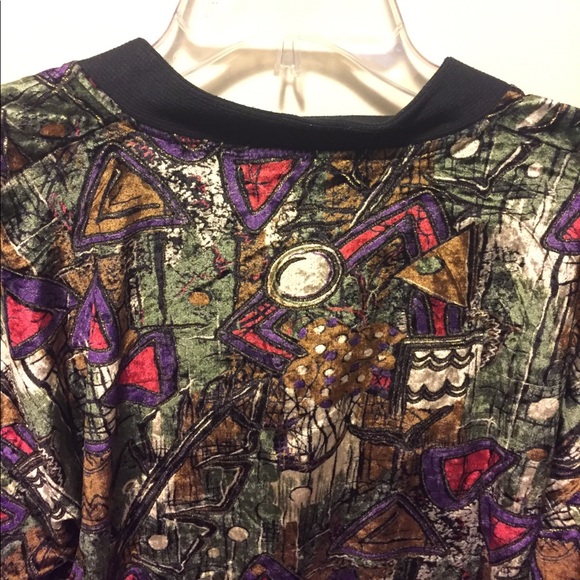 Vintage velvet patterned cardigan. - Picture 6 of 6