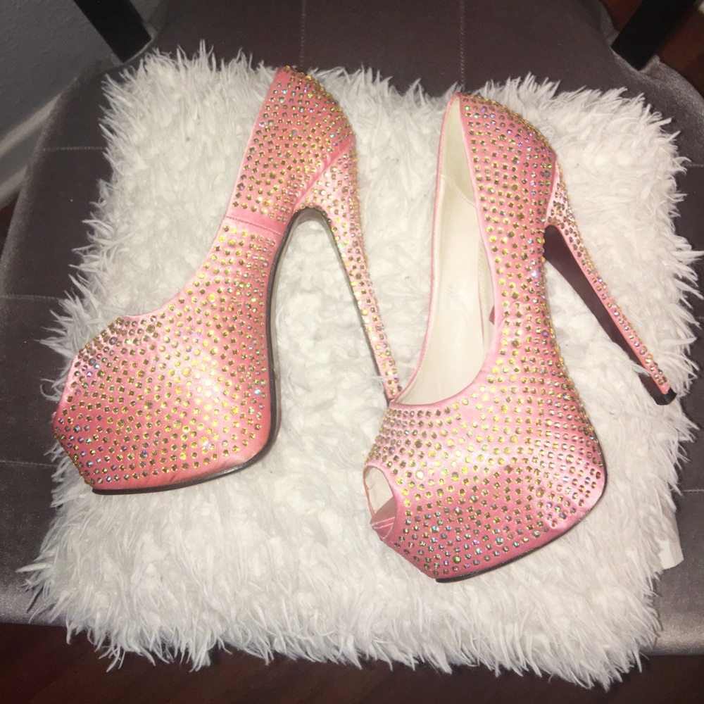 Diamond studded platform shoes