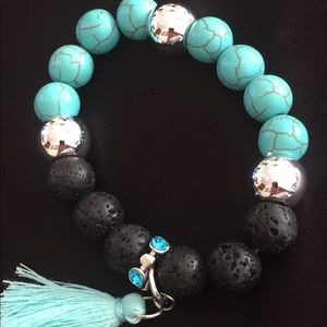 Trendy Tassel Blue Howlite Diffuser Bracelet