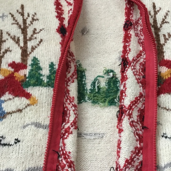 Winter theme cardigan, L - Picture 3 of 6