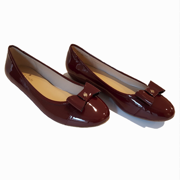 kate spade Shoes - Kate Spade Burgundy Patent Leather Flats 8 NWOT