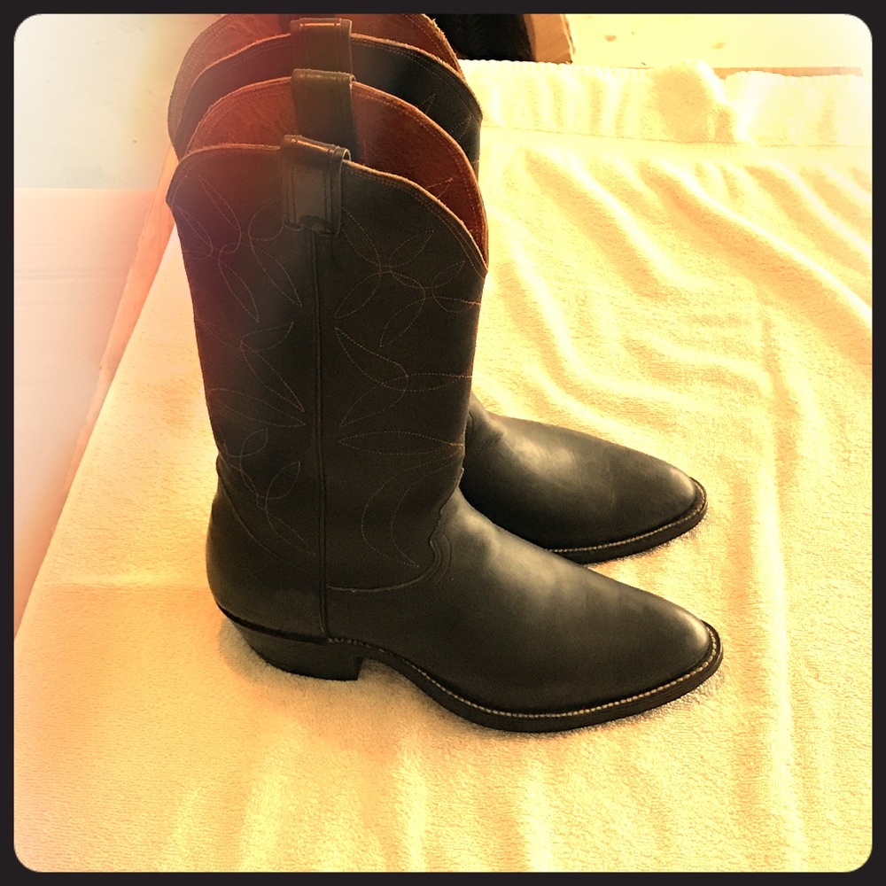 Black leather Neolite cowboy boots for men