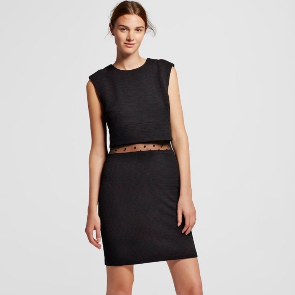 NWT - Popover Dress Black w Polka Dot Accent