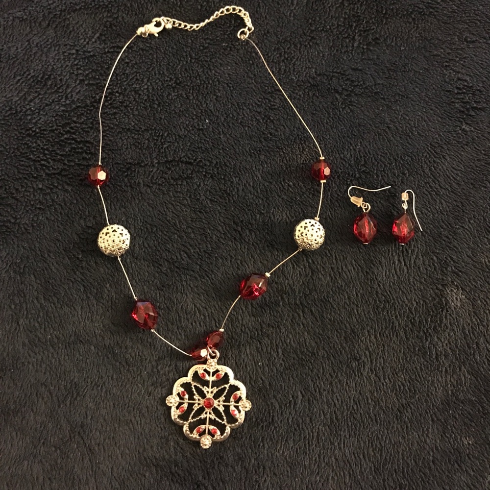 Necklace and matching earrings